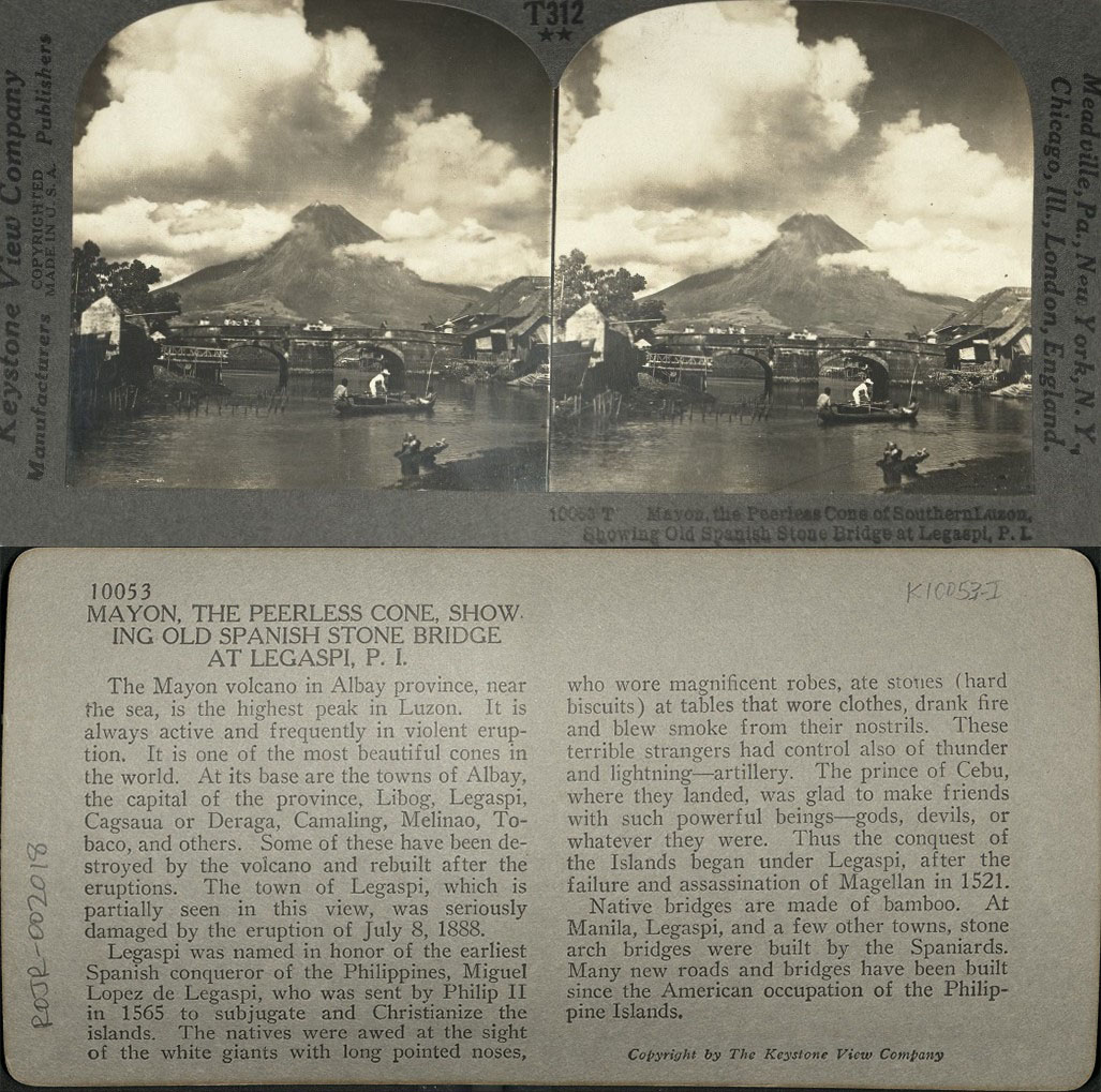 Mayon, the Peerless Cone of Southern Luzon, Showing Old Spanish Stone Bridge at Legaspi, P. I.